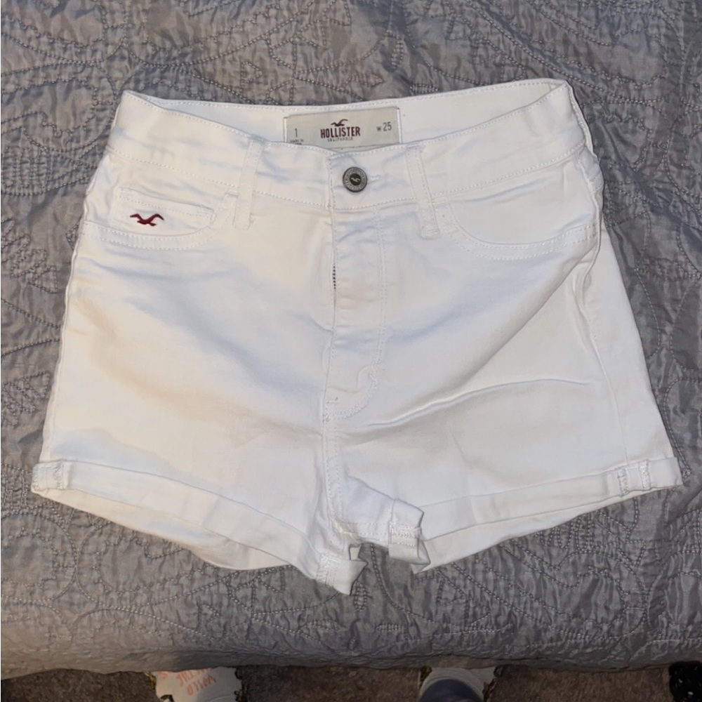 Hollister White Denim Shorts